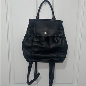 Nine West Black Ruffle Front Backpack